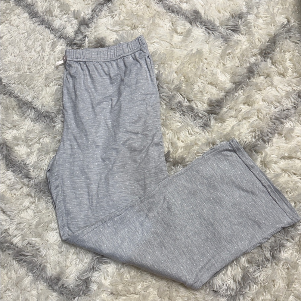 Light Gray Speckle Lounge Pants with Pink Bow
